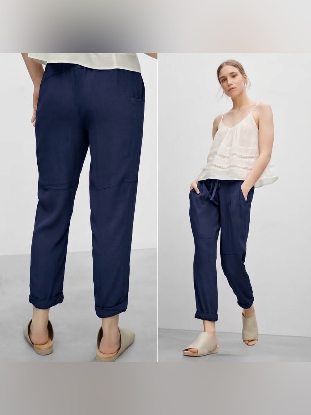 Aritzia Wilfred Viscose & Rayon Marais Rolled Hem Trousers Cropped Pants Size S
